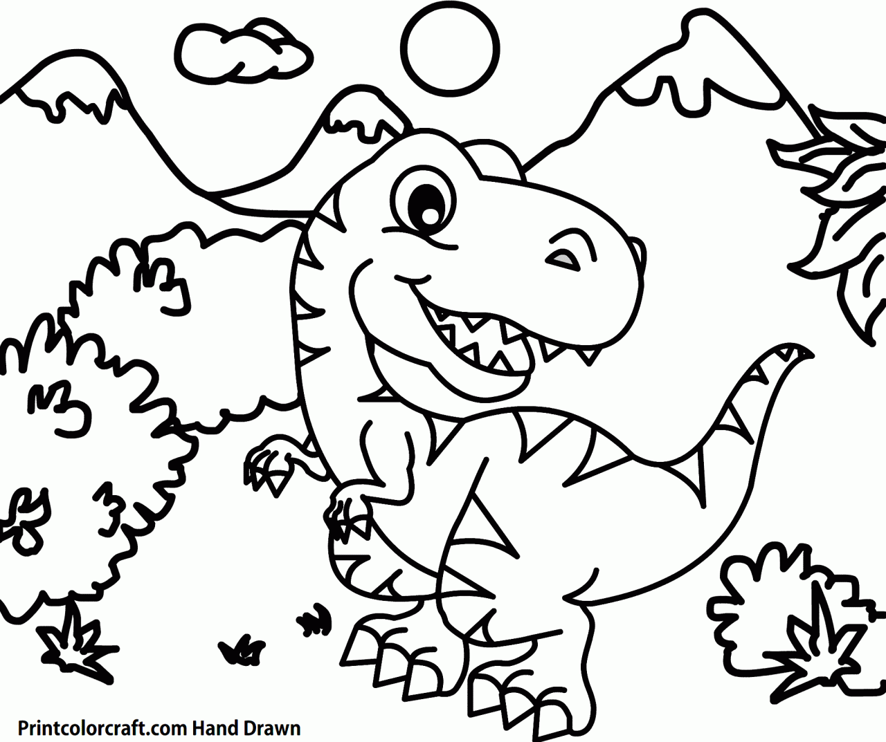 10 Fun Cartoon Dino Coloring Pages for Kids