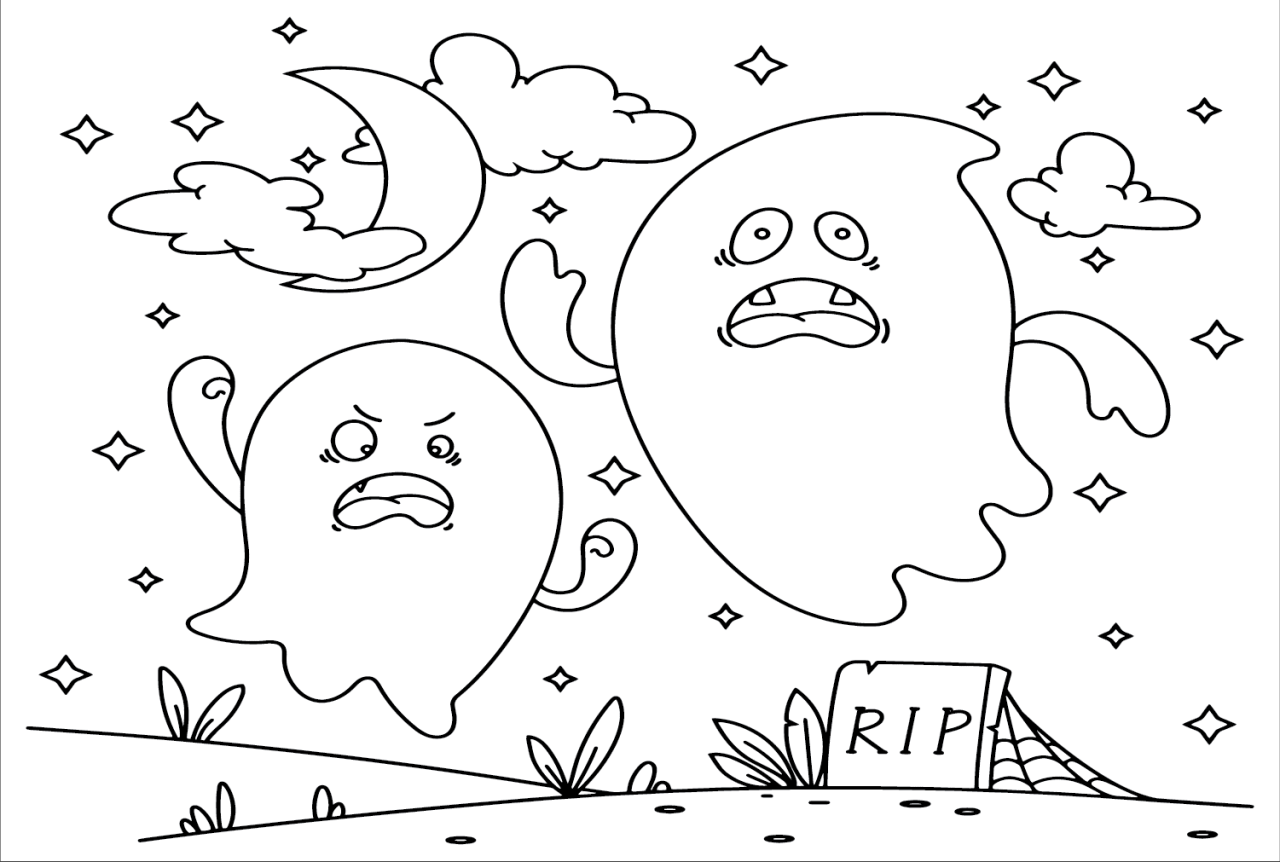 10 Spooktacular Ghost Cartoon Coloring Pages for Kids and Adults