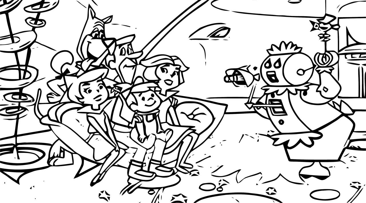 10 Jetsons Cartoon Coloring Pages for Sci-Fi Lovers: A Nostalgic Trip to the Future