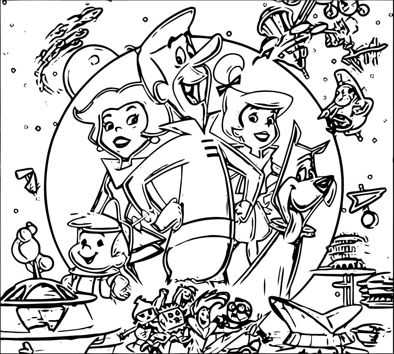 10 Jetsons Cartoon Coloring Pages for Sci-Fi Lovers: A Nostalgic Trip to the Future