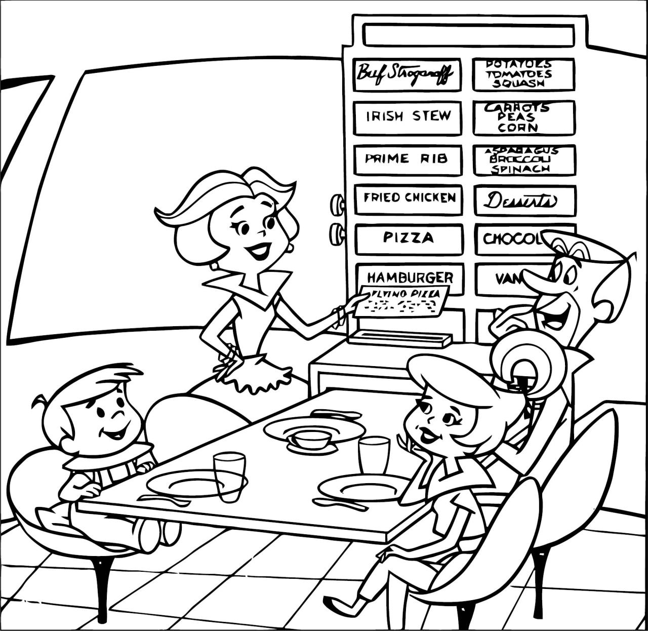 10 Jetsons Cartoon Coloring Pages for Sci-Fi Lovers: A Nostalgic Trip to the Future