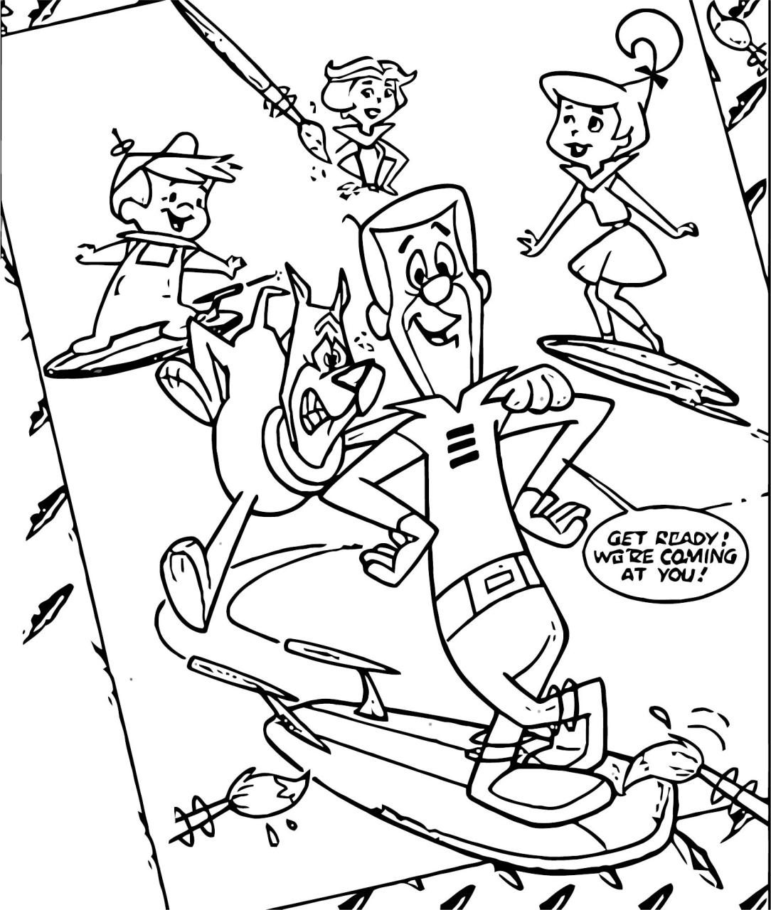 10 Jetsons Cartoon Coloring Pages for Sci-Fi Lovers: A Nostalgic Trip to the Future