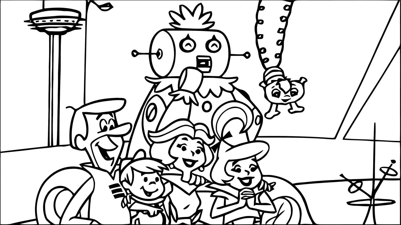 10 Jetsons Cartoon Coloring Pages for Sci-Fi Lovers: A Nostalgic Trip to the Future