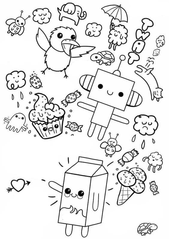 10 Aesthetic Easy Cartoon Coloring Pages to Print