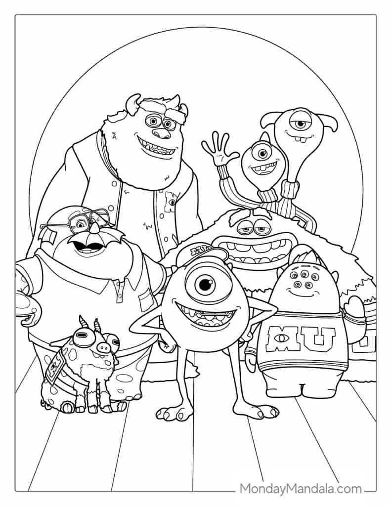 10 Monsters Inc Cartoon Coloring Pages for Movie Fans