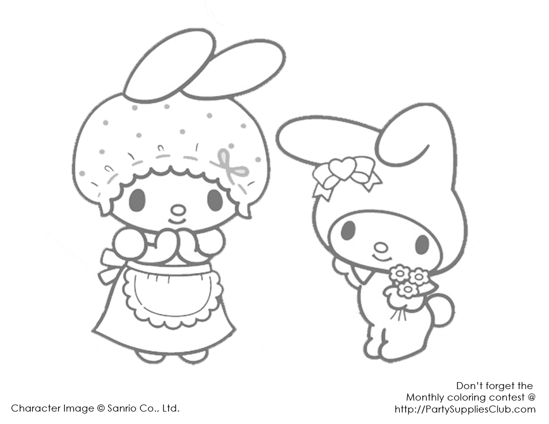 10 Sweet My Melody Cartoon Coloring Pages for a Delightful Coloring Adventure