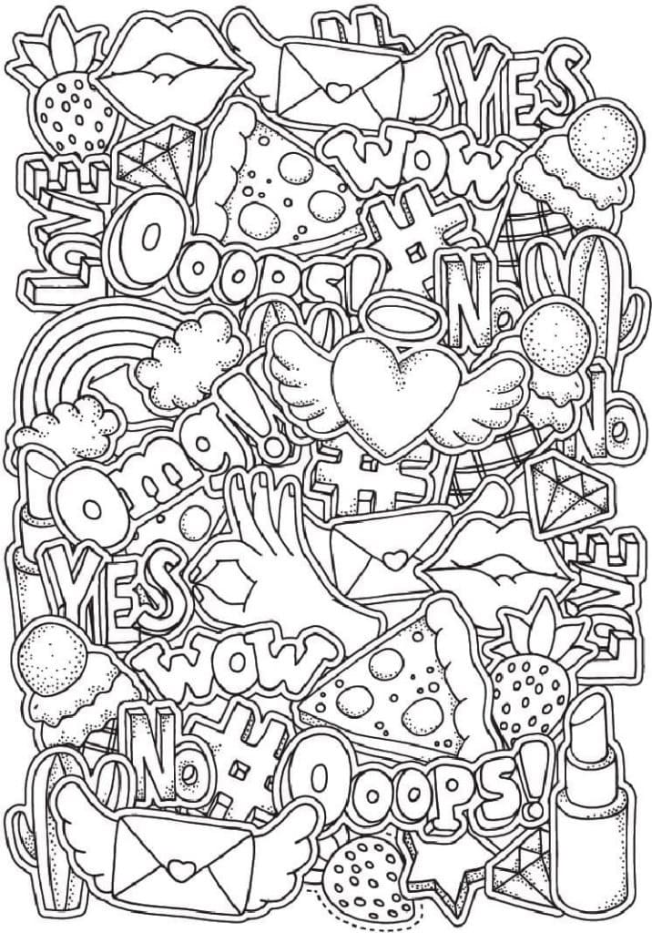 10 Aesthetic Easy Cartoon Coloring Pages to Print