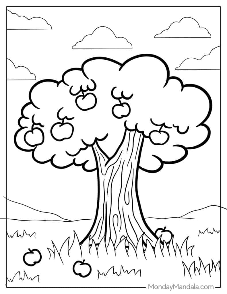 10 Cartoon Tree Coloring Pages for Nature Lovers: Unleash Your Inner Artist