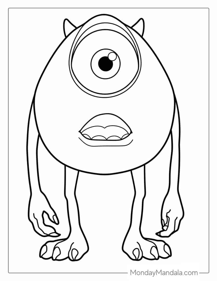 10 Monsters Inc Cartoon Coloring Pages for Movie Fans