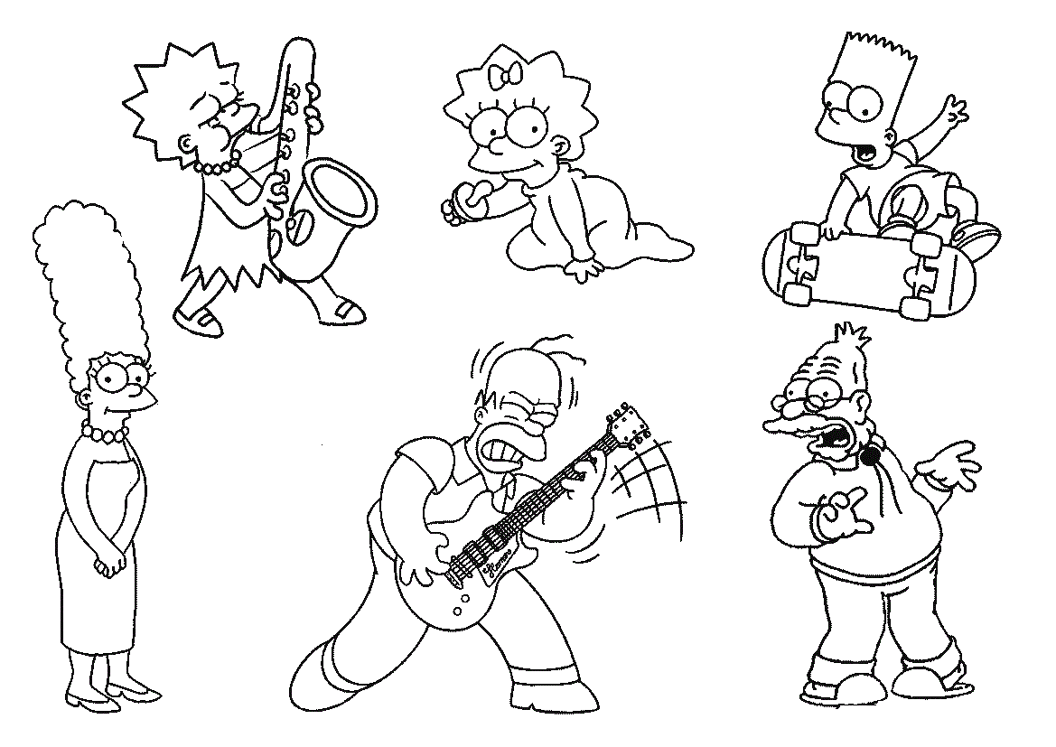 10 Simpsons Cartoon Coloring Pages to Color