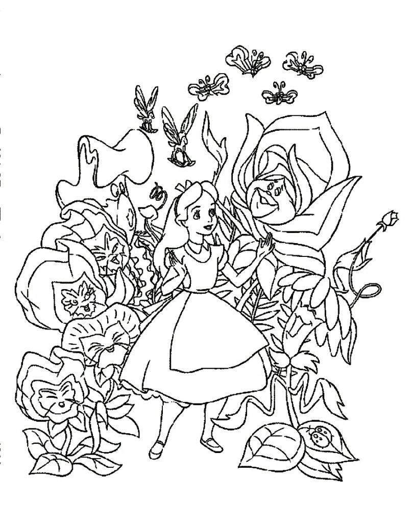 10 Alice in Wonderland Cartoon Coloring Pages for Creative Fun