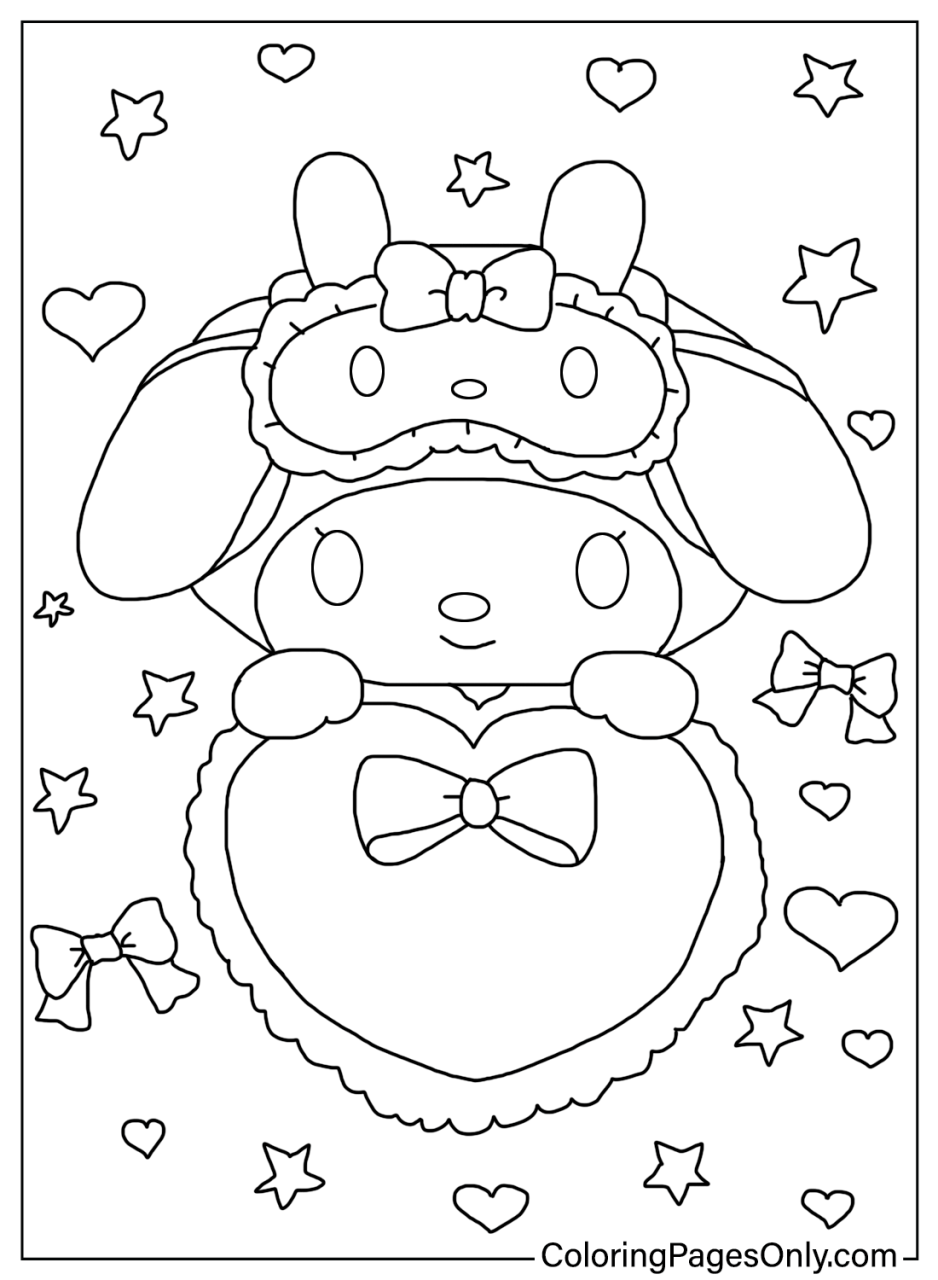 10 Sweet My Melody Cartoon Coloring Pages for a Delightful Coloring Adventure