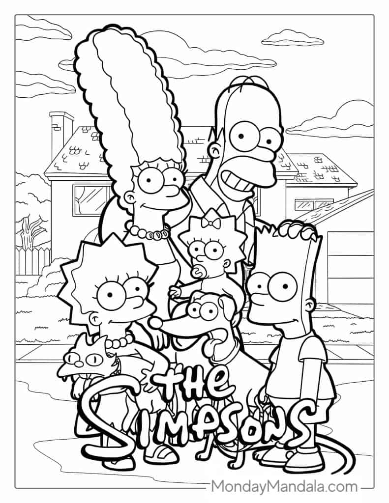 10 Hilarious Simpsons Coloring Pages for Devoted Fans