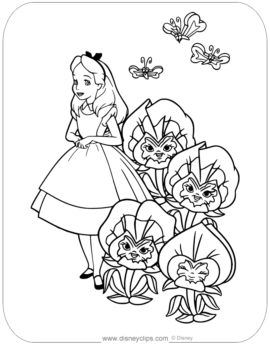 10 Alice in Wonderland Cartoon Coloring Pages for Creative Fun