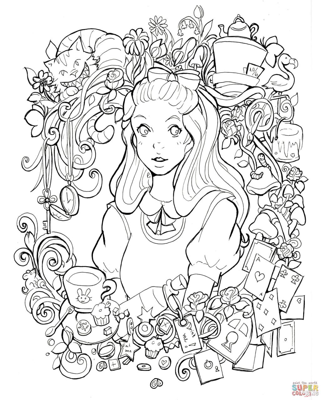 10 Alice in Wonderland Cartoon Coloring Pages for Creative Fun