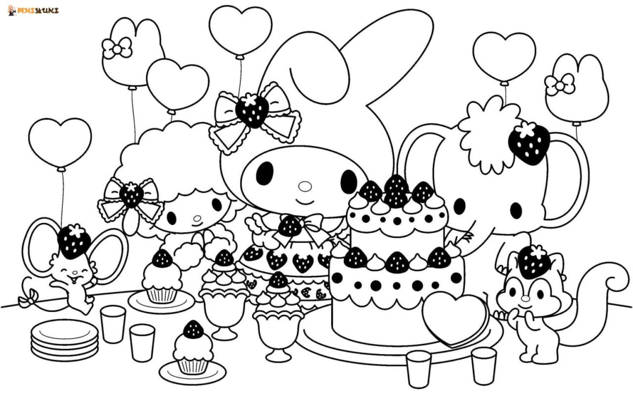 10 Sweet My Melody Cartoon Coloring Pages for a Delightful Coloring Adventure