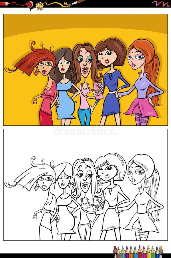 10 Cartoon Women Coloring Pages for Creative Fun