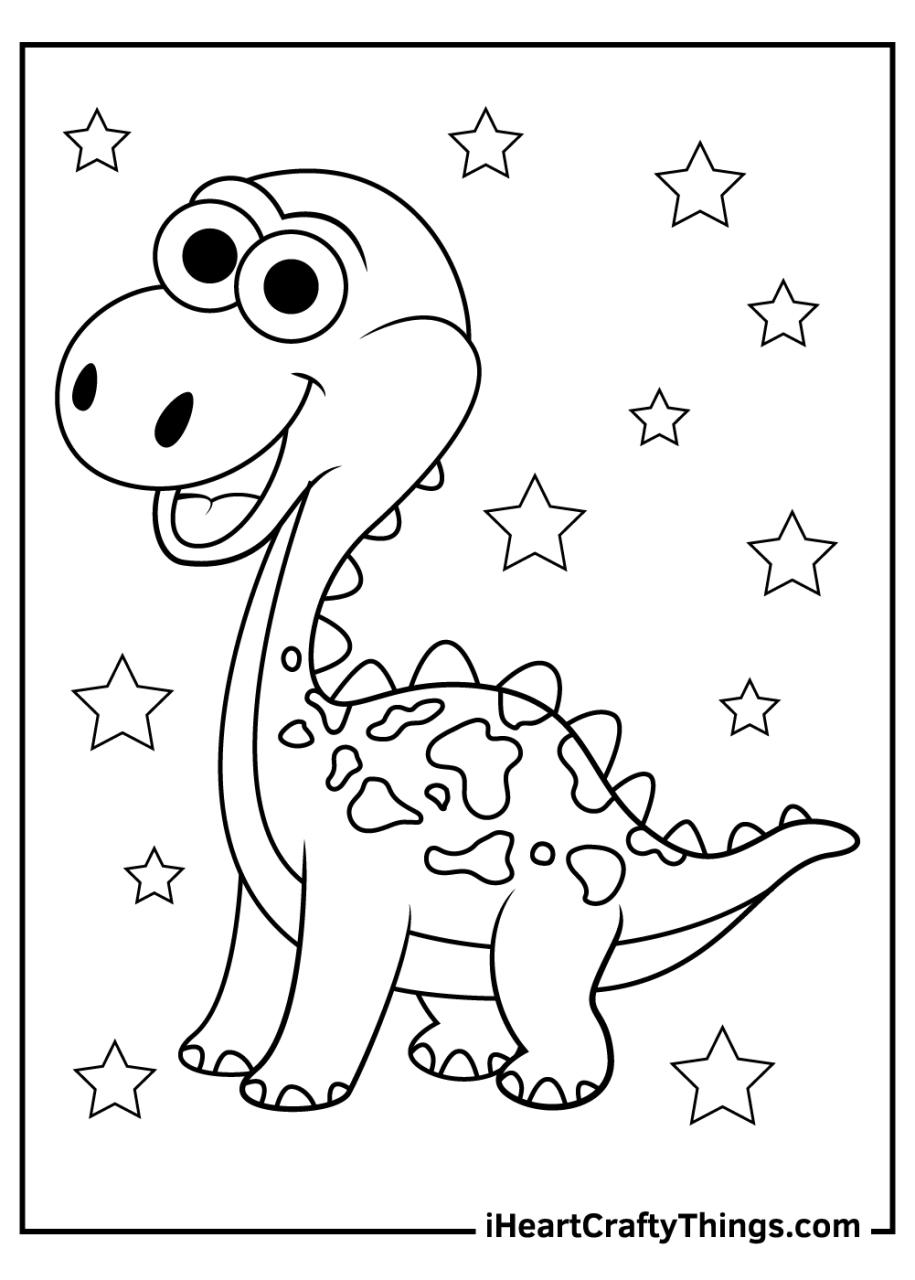 10 Fun Cartoon Dino Coloring Pages for Kids