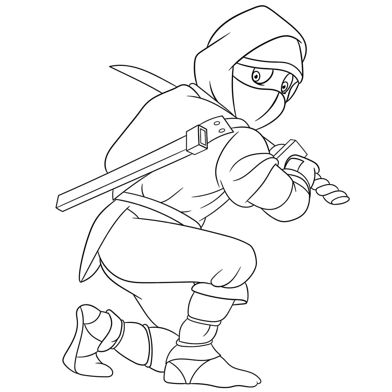 10 Ninja Cartoon Coloring Pages for Adventure Fans