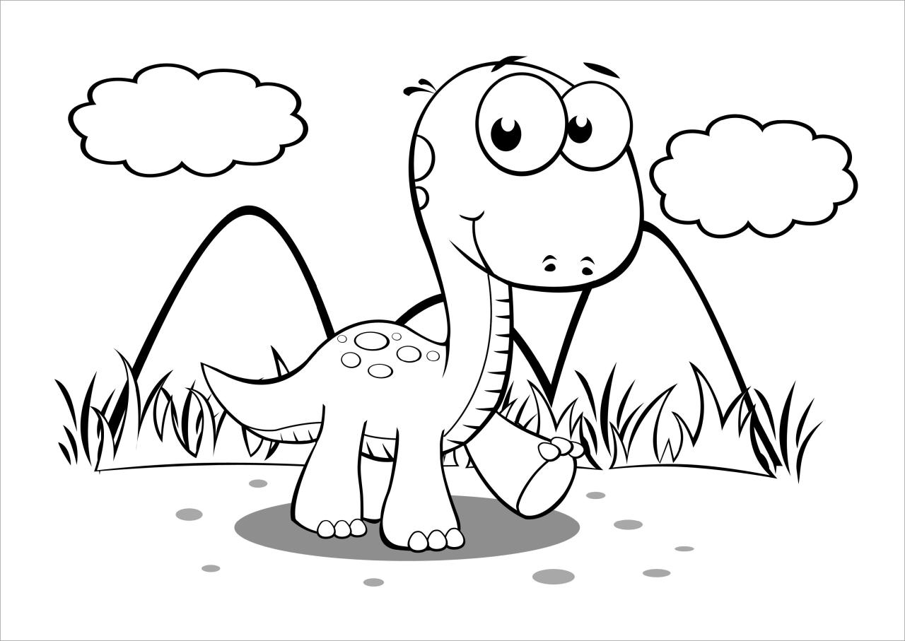 10 Fun Cartoon Dino Coloring Pages for Kids