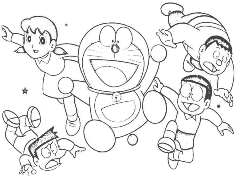 10 Fun Doremon Cartoon Coloring Pages for Kids