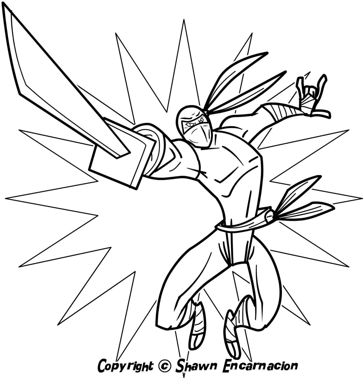 10 Ninja Cartoon Coloring Pages for Adventure Fans