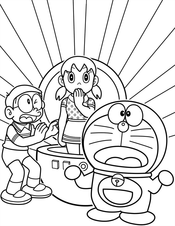 10 Fun Doremon Cartoon Coloring Pages for Kids