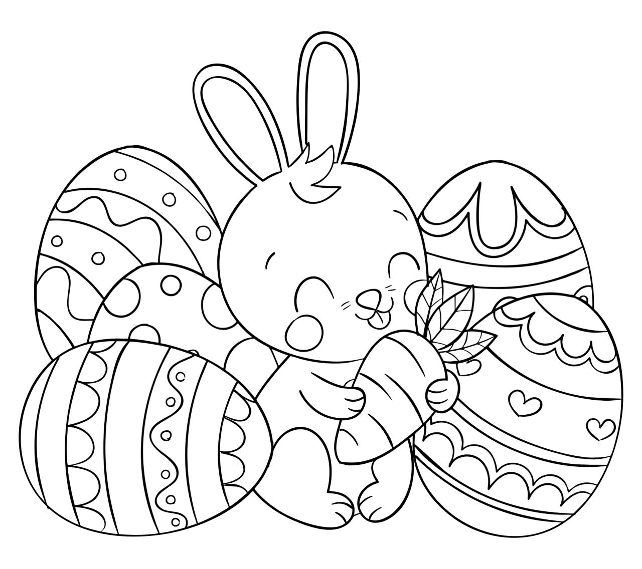 10 Cute Cartoon Easter Coloring Pages for Spring