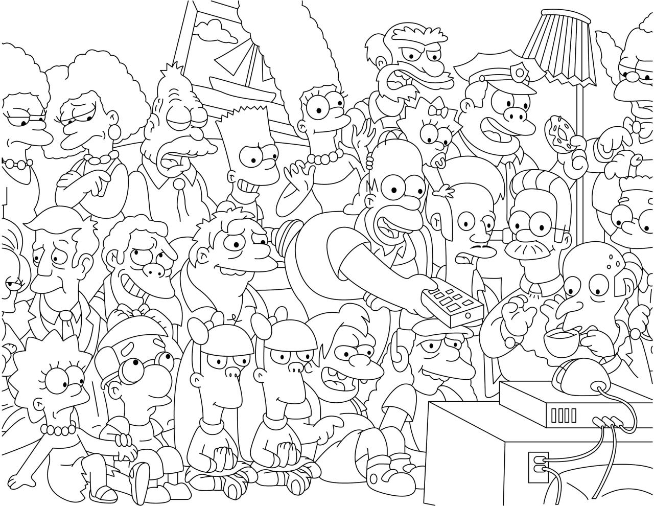 10 Hilarious Simpsons Coloring Pages for Devoted Fans