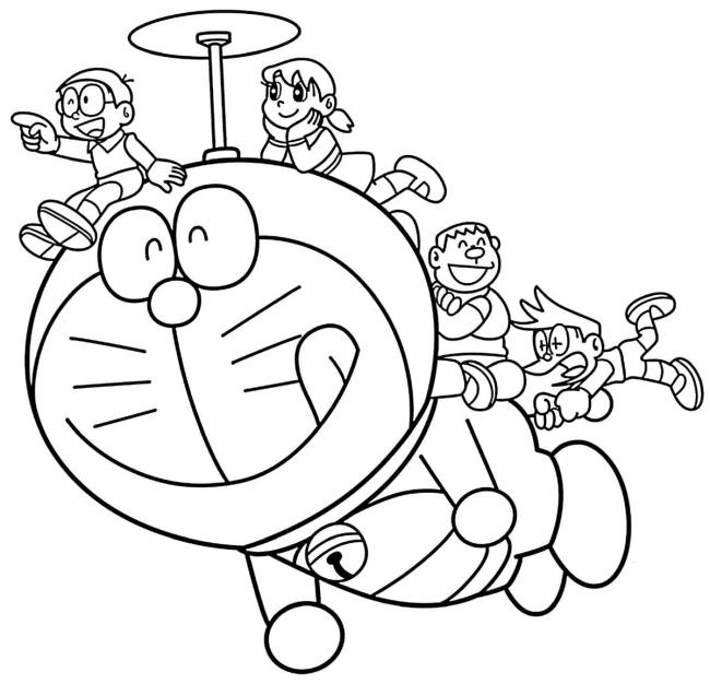 10 Fun Doremon Cartoon Coloring Pages for Kids