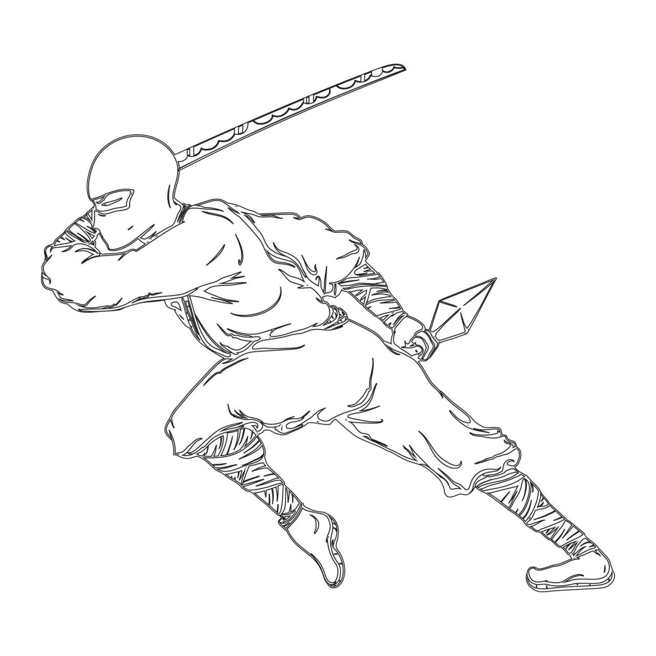 10 Ninja Cartoon Coloring Pages for Adventure Fans