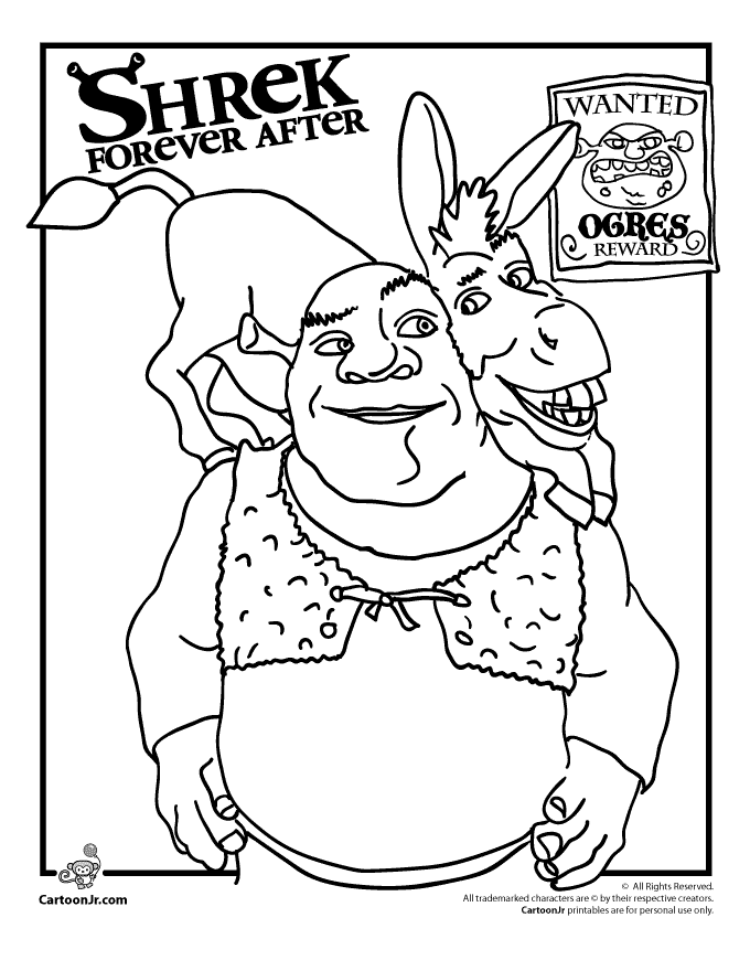 10 Hilarious Shrek Cartoon Coloring Pages to Print for Hours of Fun