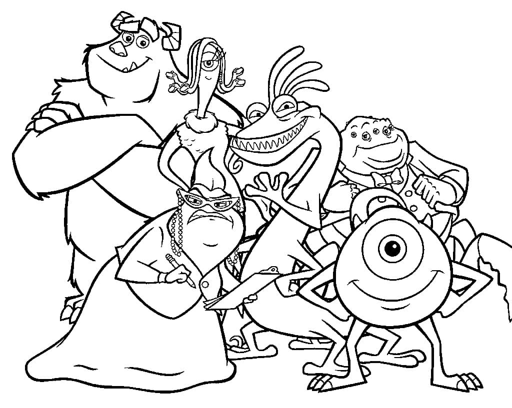 10 Monsters Inc Cartoon Coloring Pages for Movie Fans