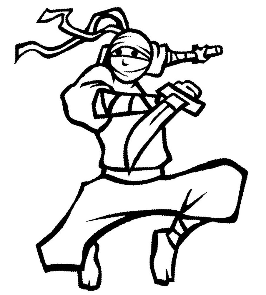 10 Ninja Cartoon Coloring Pages for Adventure Fans