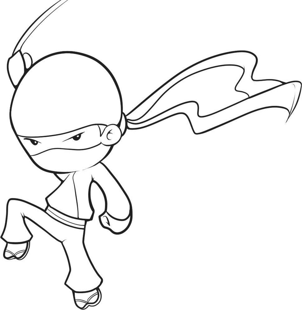 10 Ninja Cartoon Coloring Pages for Adventure Fans