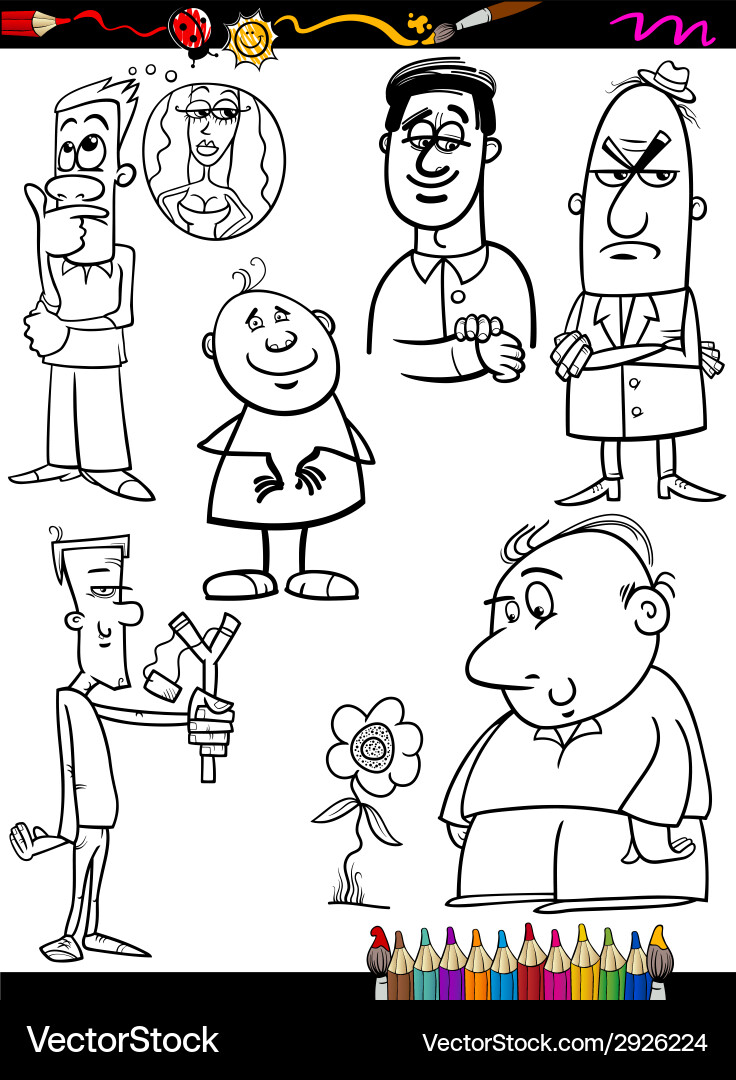 10 Unique Cartoon People Coloring Pages to Download