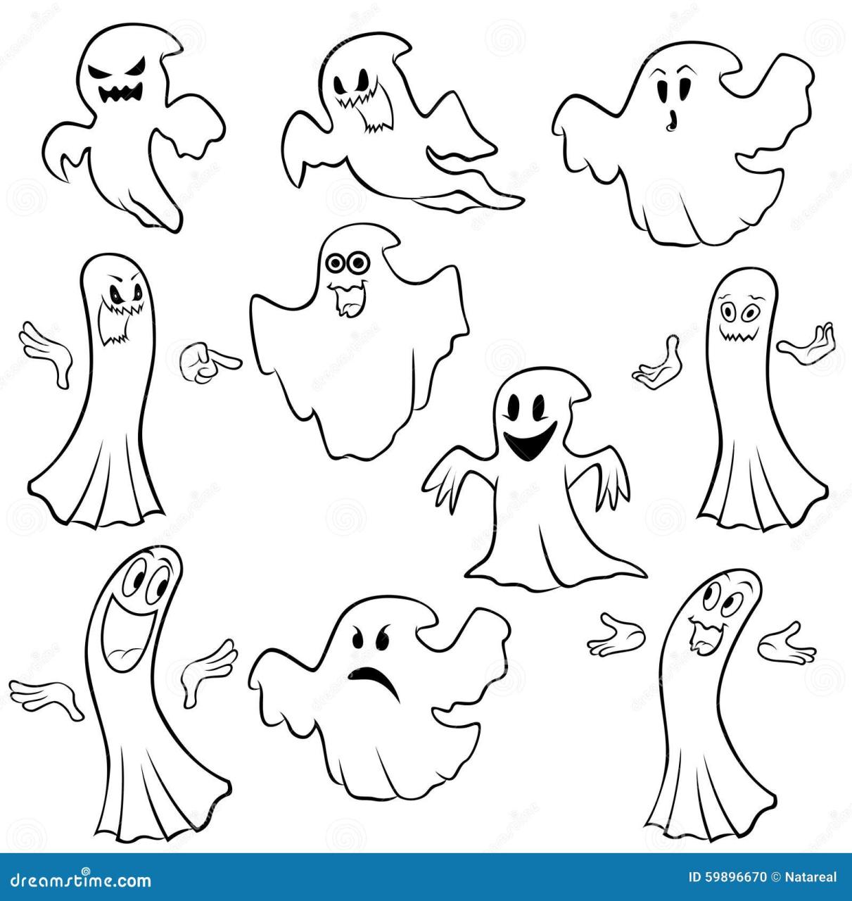 10 Spooktacular Ghost Cartoon Coloring Pages for Kids and Adults