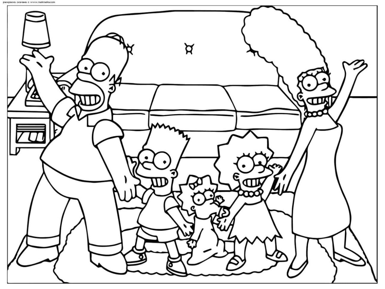 10 Hilarious Simpsons Coloring Pages for Devoted Fans