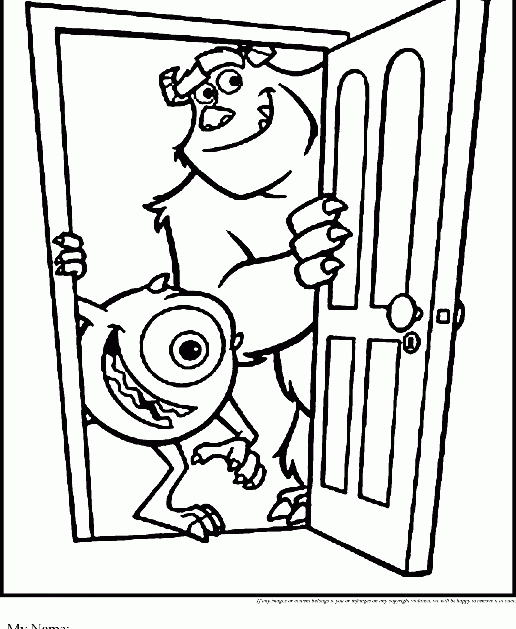 10 Monsters Inc Cartoon Coloring Pages for Movie Fans