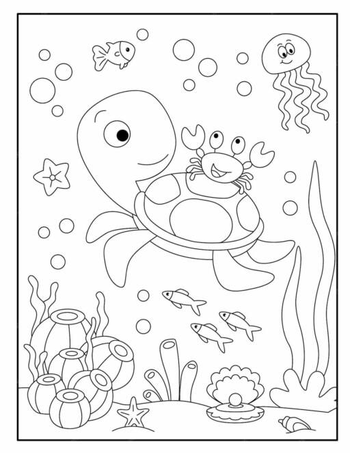 11+ Sea Turtle Coloring Pages for Toddlers Printable 9